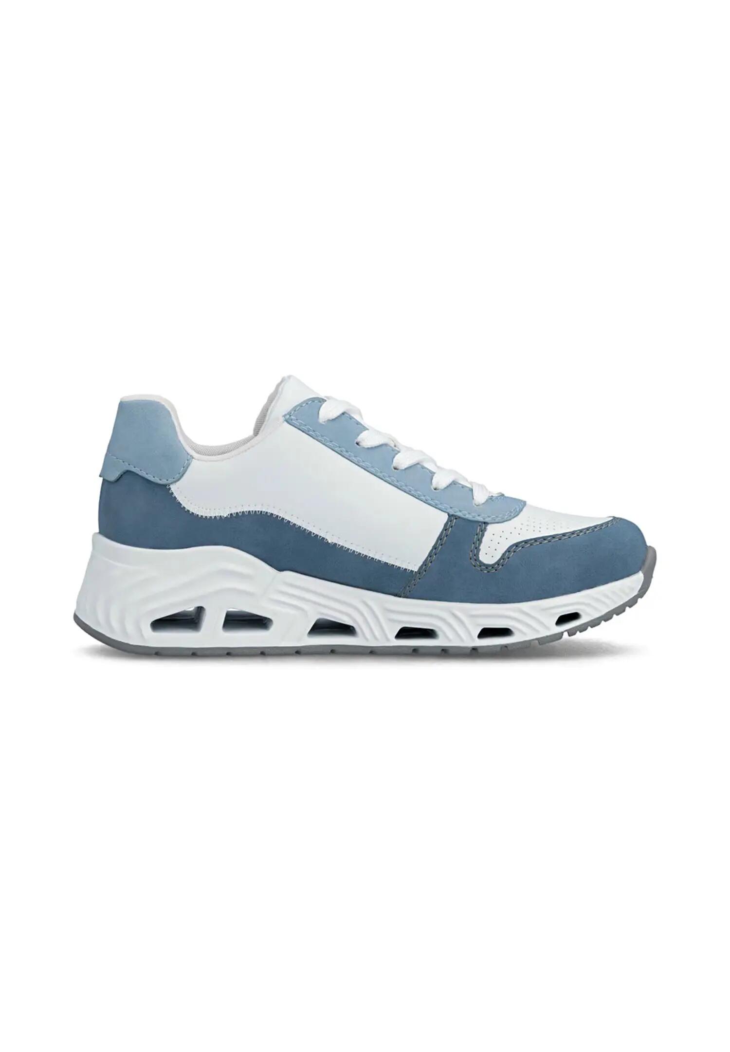 Rieker Damen Sneaker Low Sneaker Reißverschluss Komfort N5204-12 Blau 2/5