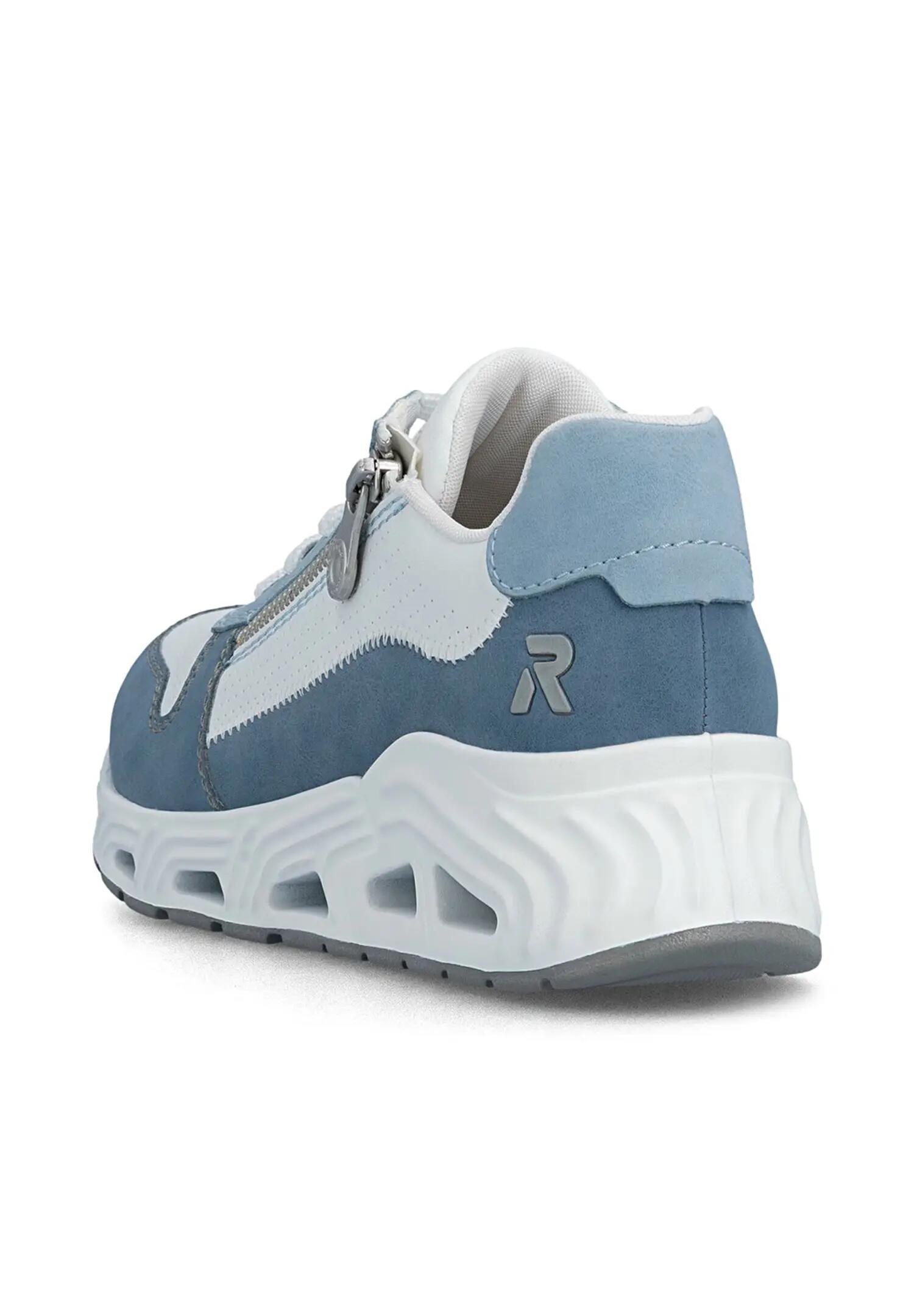 Rieker Damen Sneaker Low Sneaker Reißverschluss Komfort N5204-12 Blau 4/5