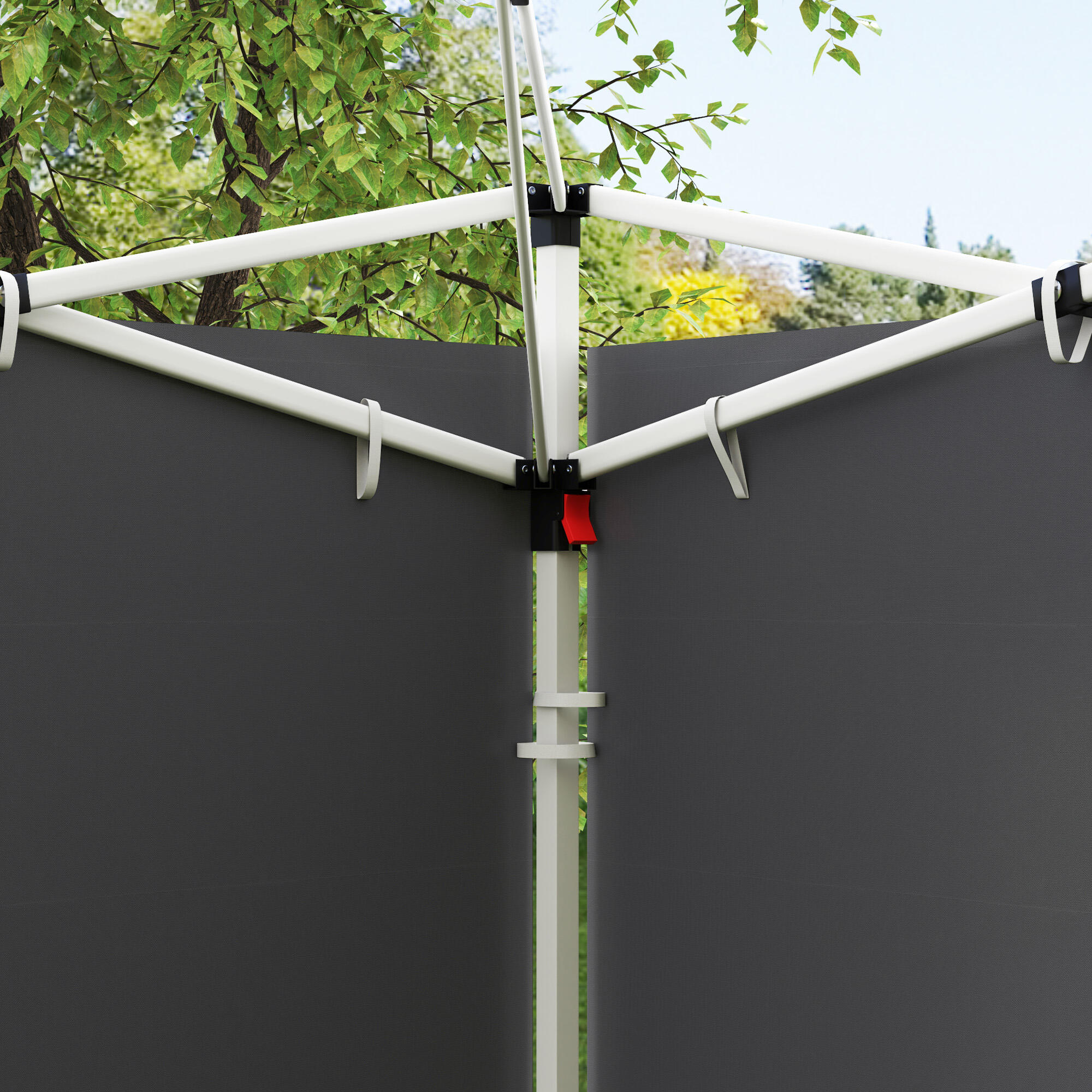 Paredes Laterales Carpa Outsunny 295x200 cm Gris Oscuro 4/5