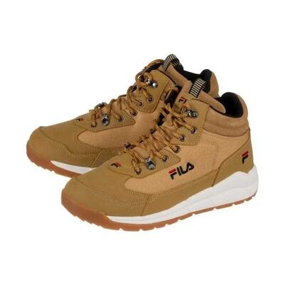 Heren alpha leather mid cut trainers (bruin)