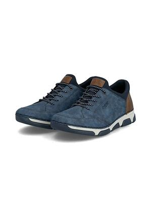 Rieker Herren Slipper Halbschuhe Leder Komfort 15950-14 Blau