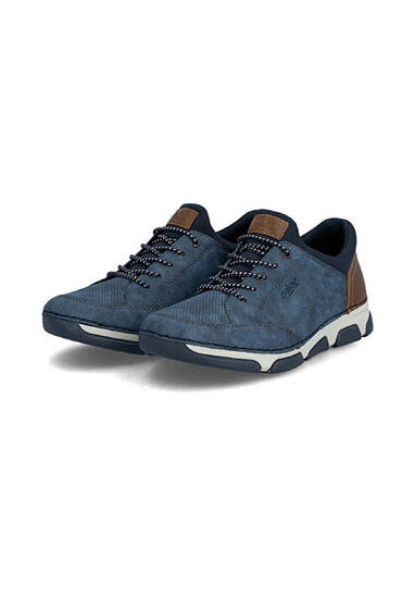 Rieker Herren Slipper Halbschuhe Leder Komfort 15950-14 Blau