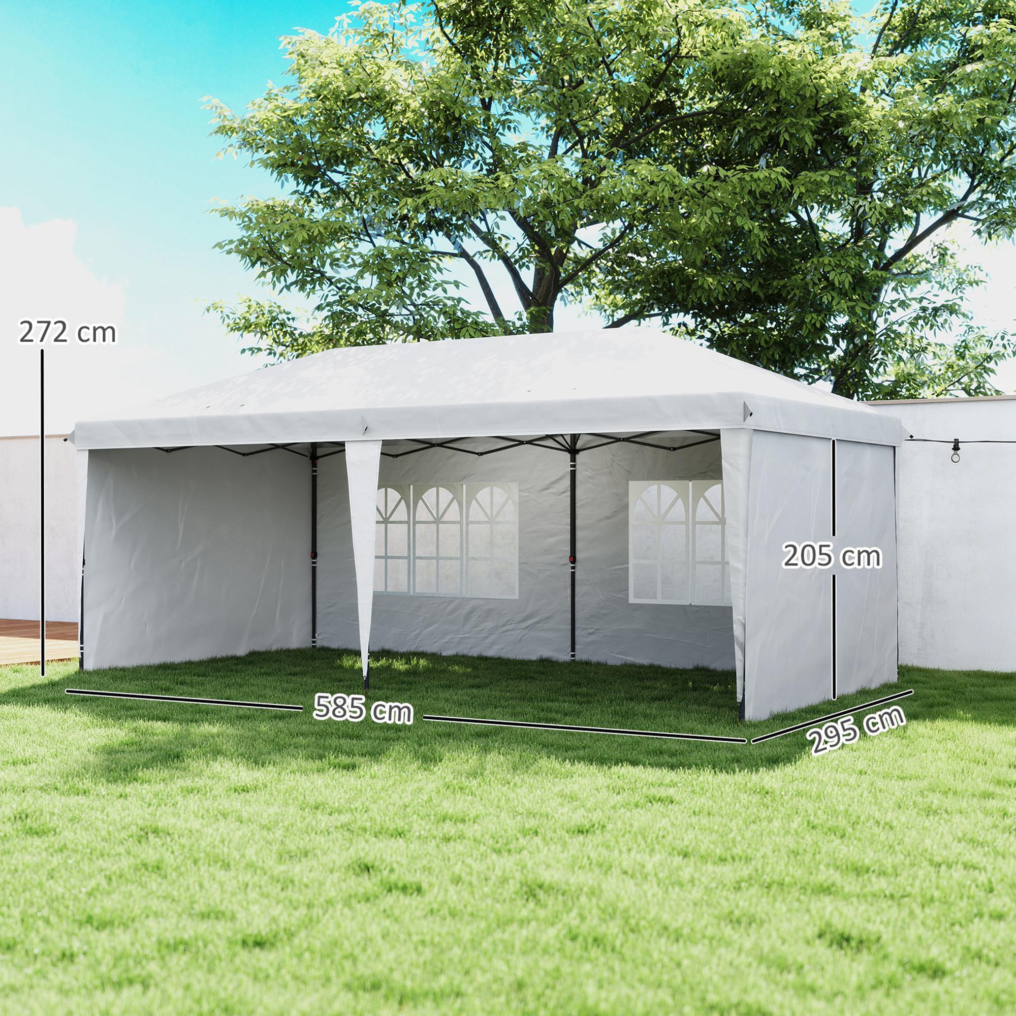 Tenda de eventos 585x295x272 cm branco Outsunny 3/5