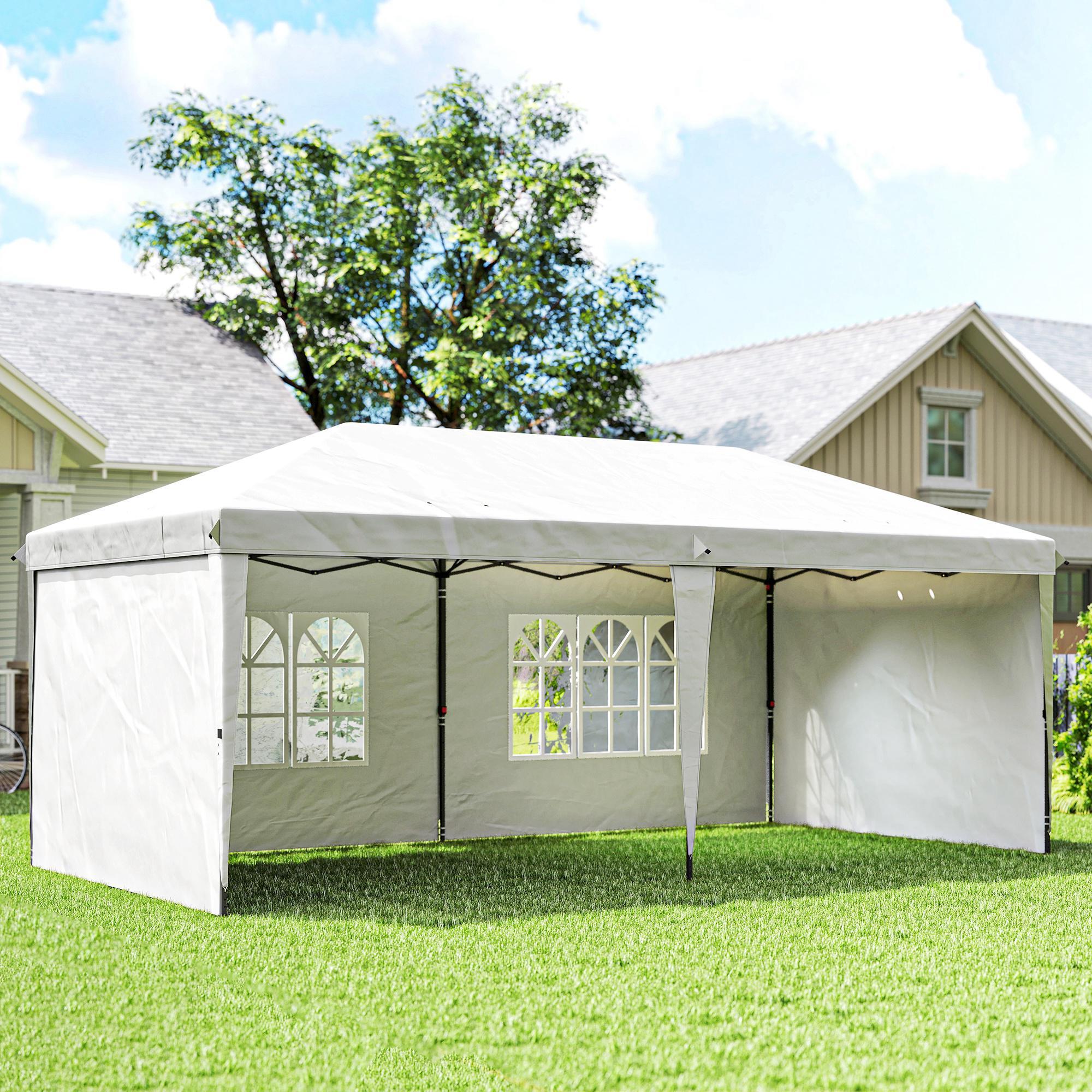 Tenda de eventos 585x295x272 cm branco Outsunny 2/5