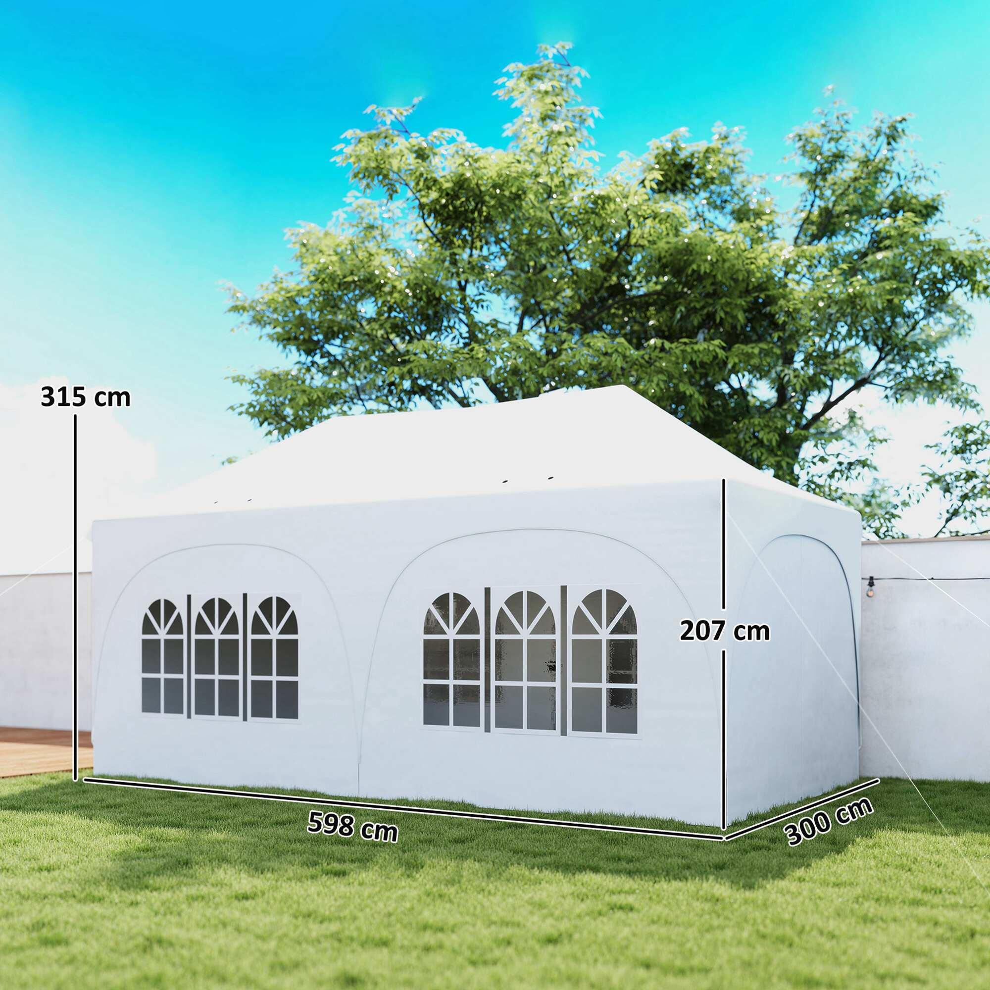Tenda Dobrável Outsunny Cinzento Claro 3/5