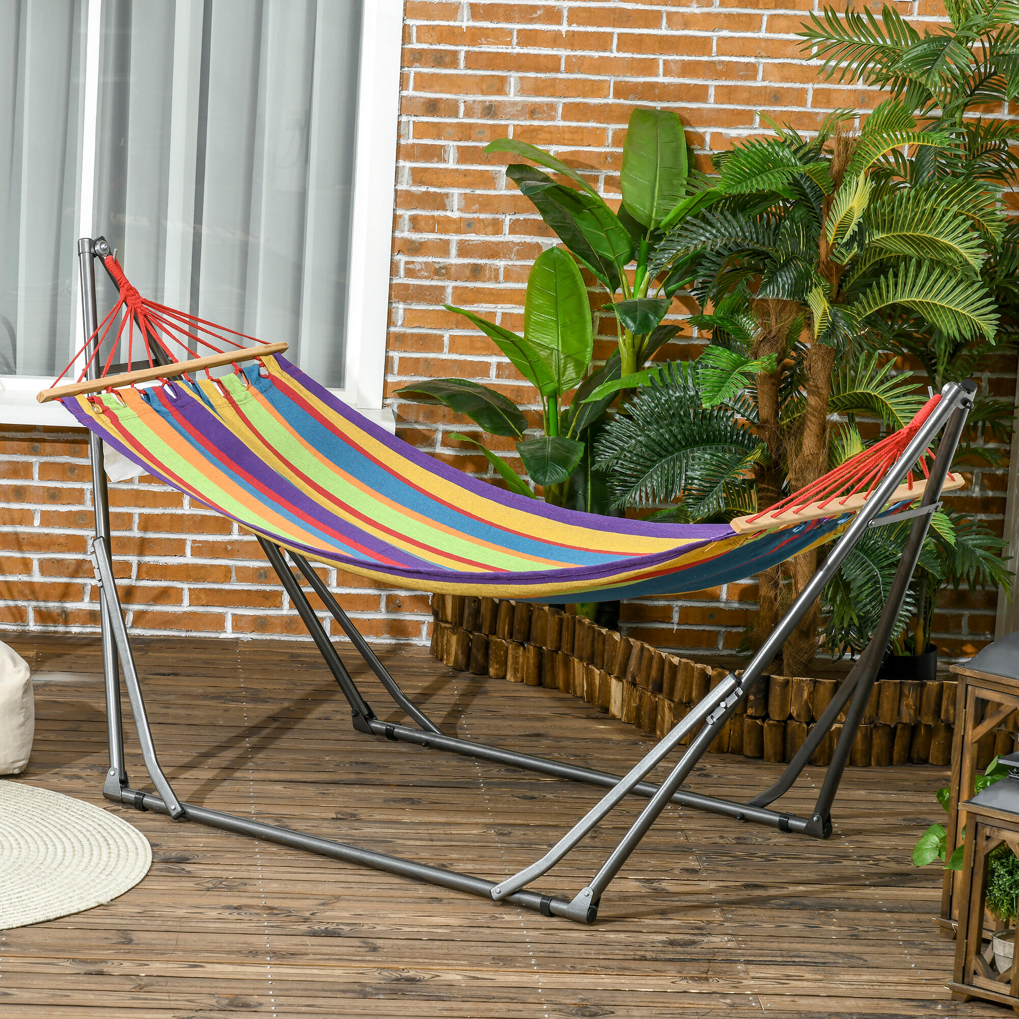 Hamaca Outsunny 270x100x94 cm Multicolor 2/5