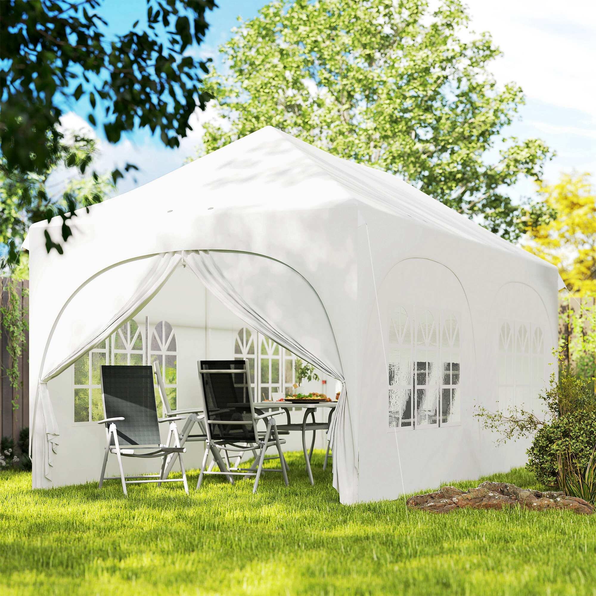 Tenda Dobrável Outsunny Cinzento Claro 2/5