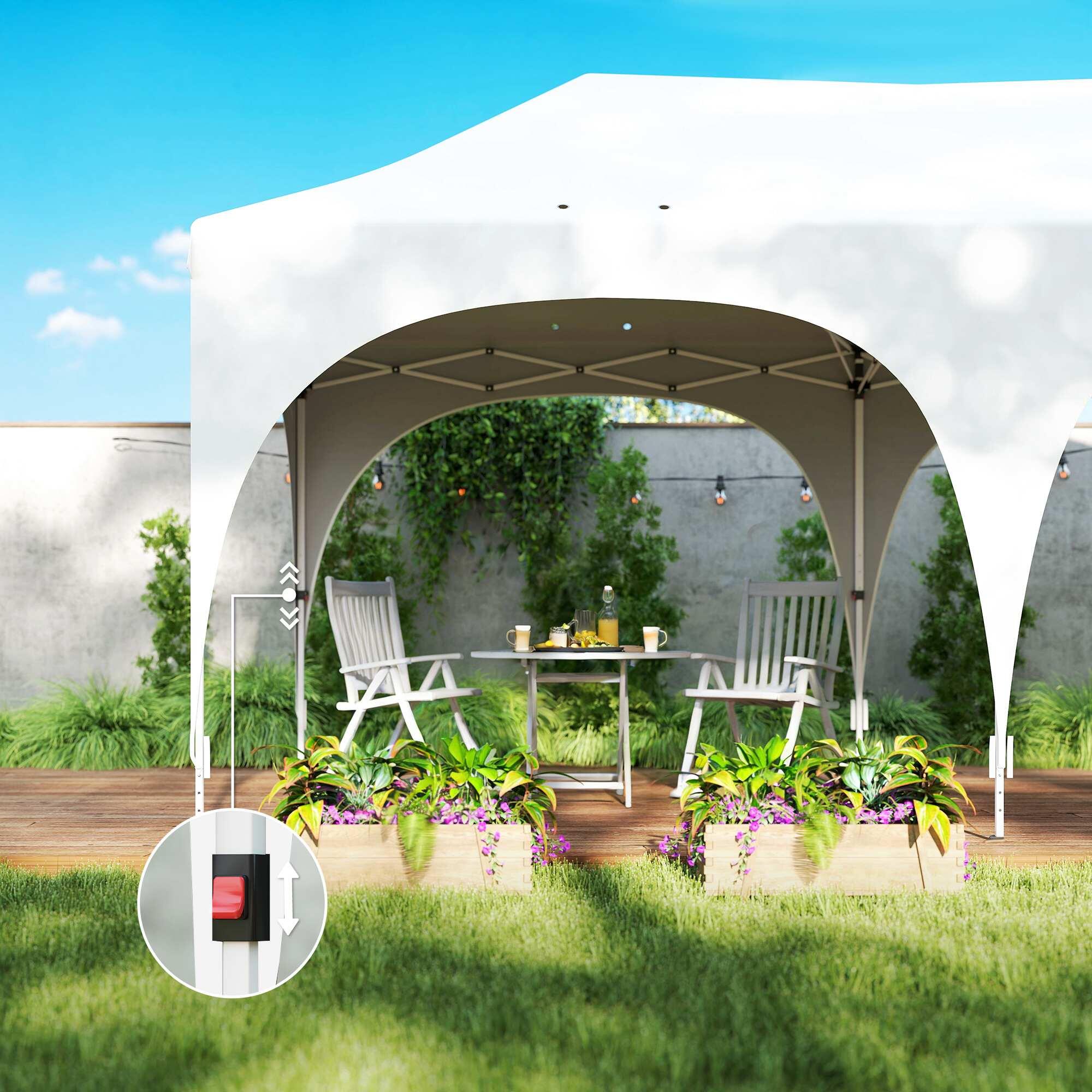 Tenda Dobrável Outsunny Cinzento Claro 5/5