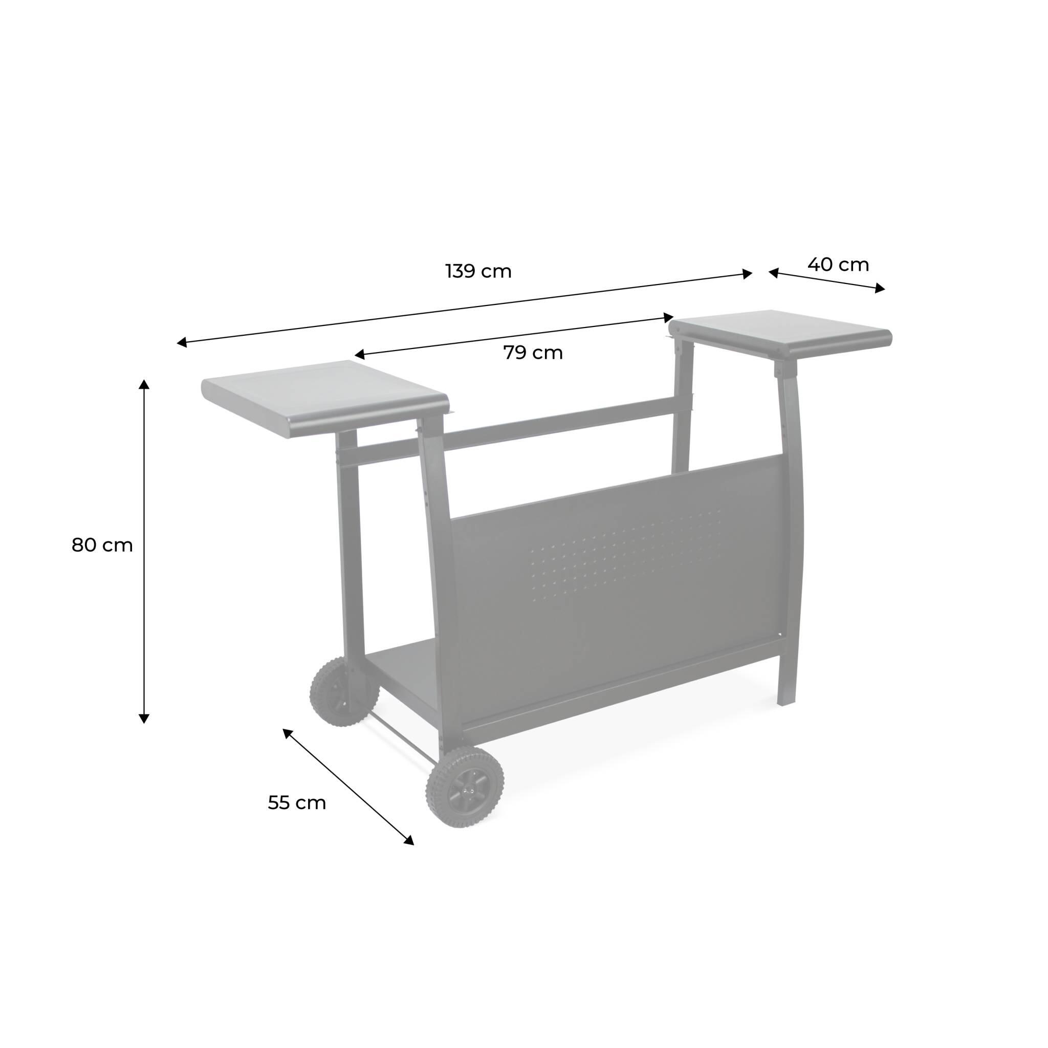 Carrito para plancha de gas Porthos 4 quemadores, Negro 4/5