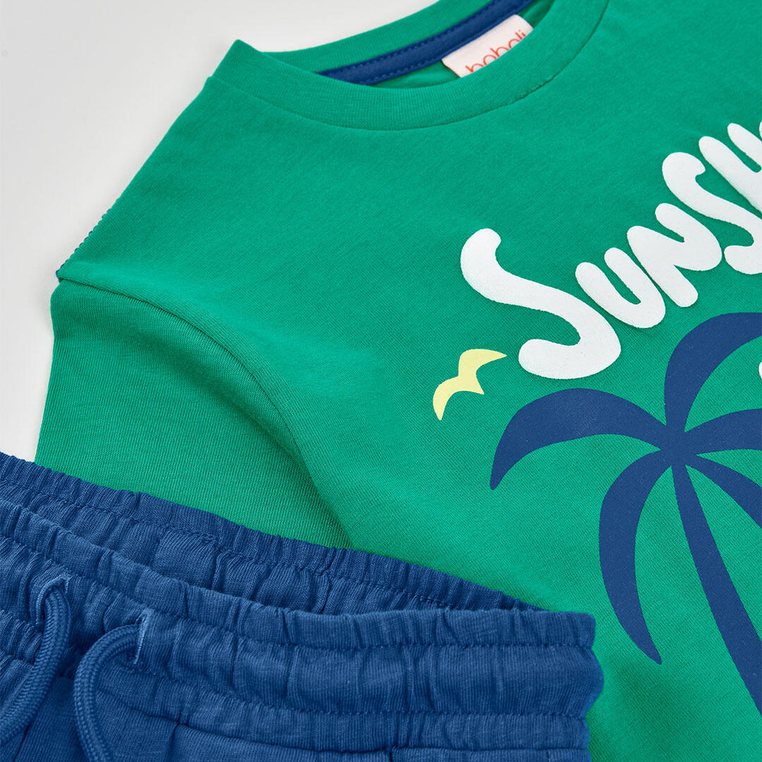 Conjuntos de verano de gimnasia kids niño boboli azul 7/7