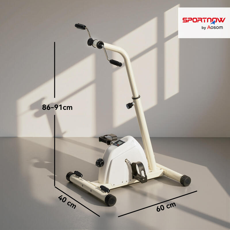Bicicletă de exerciții SPORTNOW cu scaun, înălțime și rezistență reglabile, albă