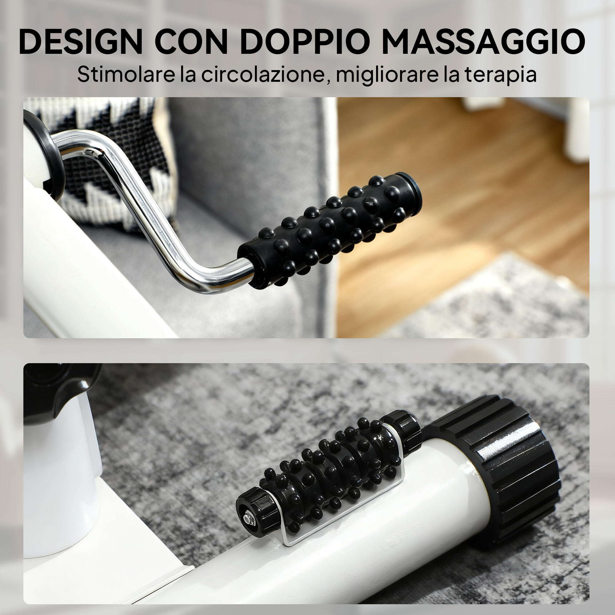 SPORTNOW Cyclette da Seduta con Altezza e Resistenza Regolabili Bianco 7/8