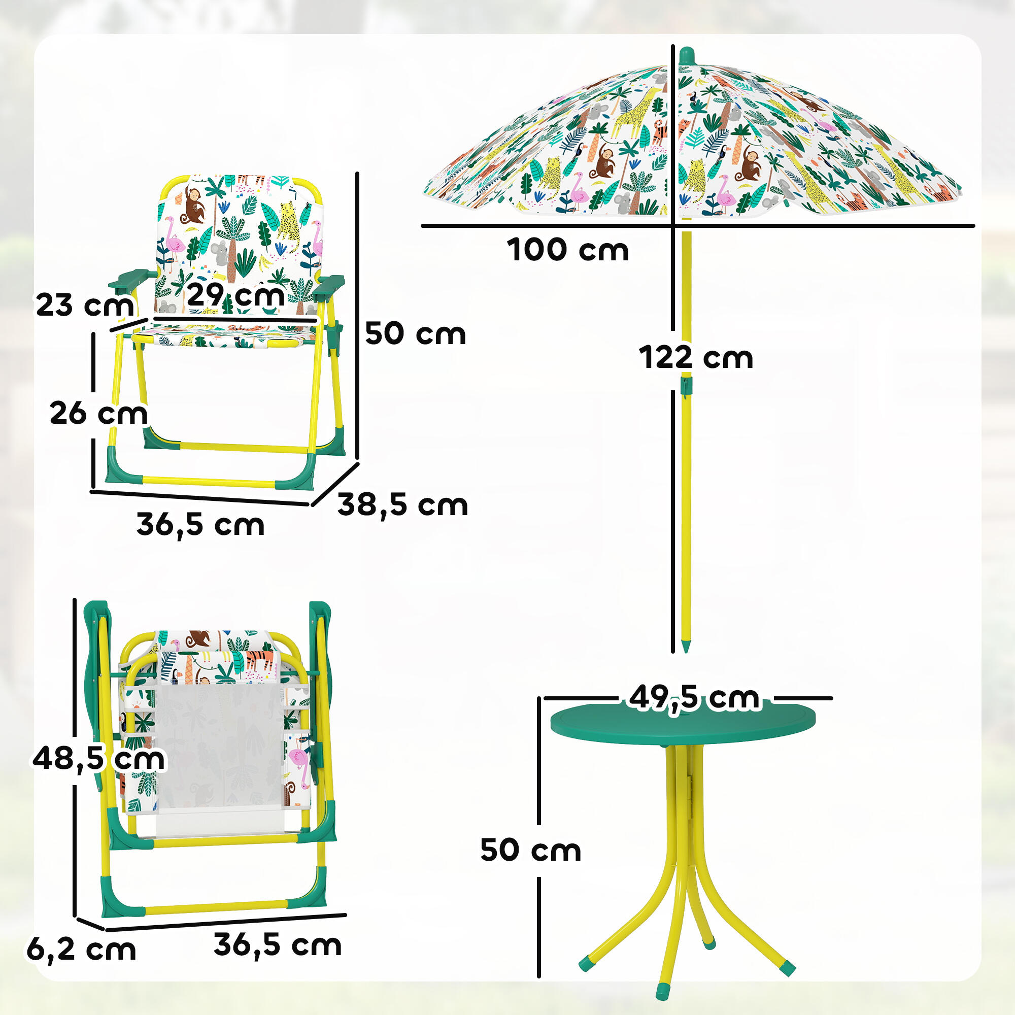 Conjunto Infantil Jardín AIYAPLAY 49.5x49.5x50 cm Verde 3/5