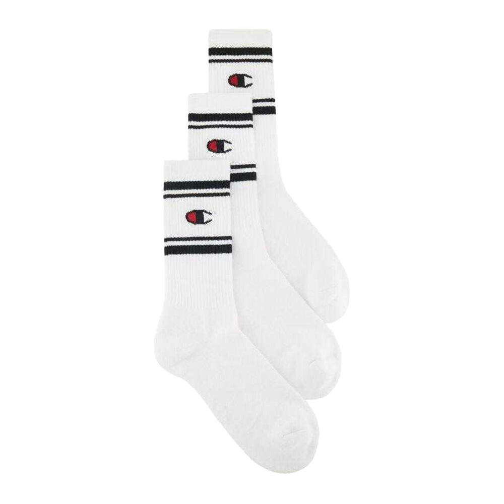 Unisex Adult Crew Socks (Pack of 3) (White/Black)