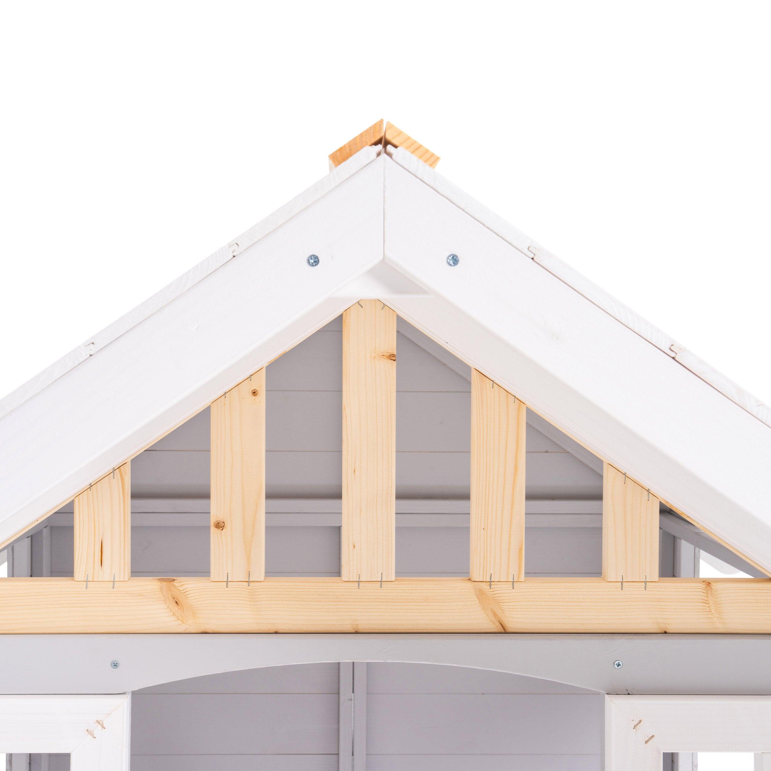 Maisonnette sur pilotis balcon et glissière PERCE-NEIGE bois FSC® 3/5