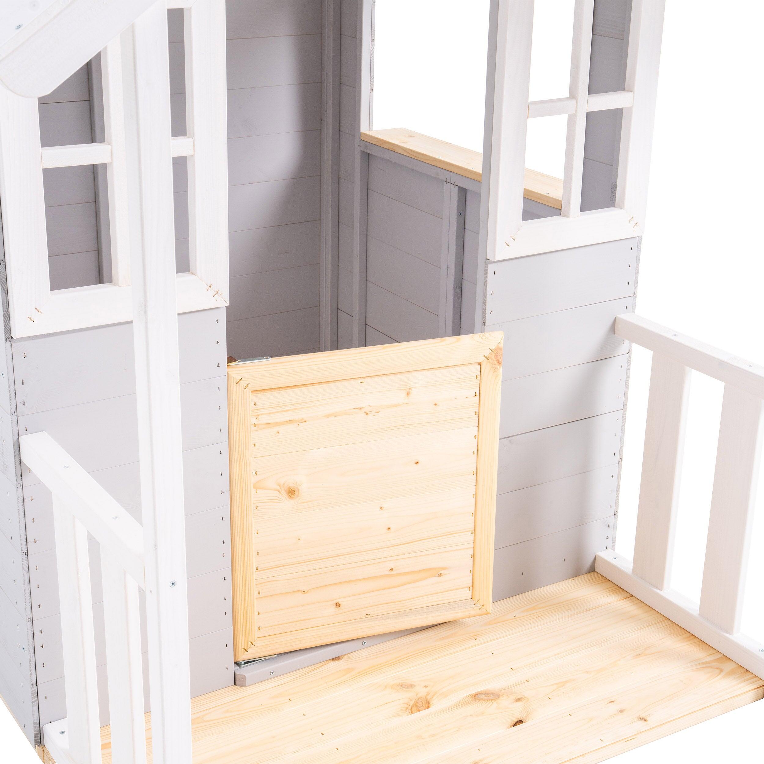Maisonnette sur pilotis balcon et glissière PERCE-NEIGE bois FSC® 5/5
