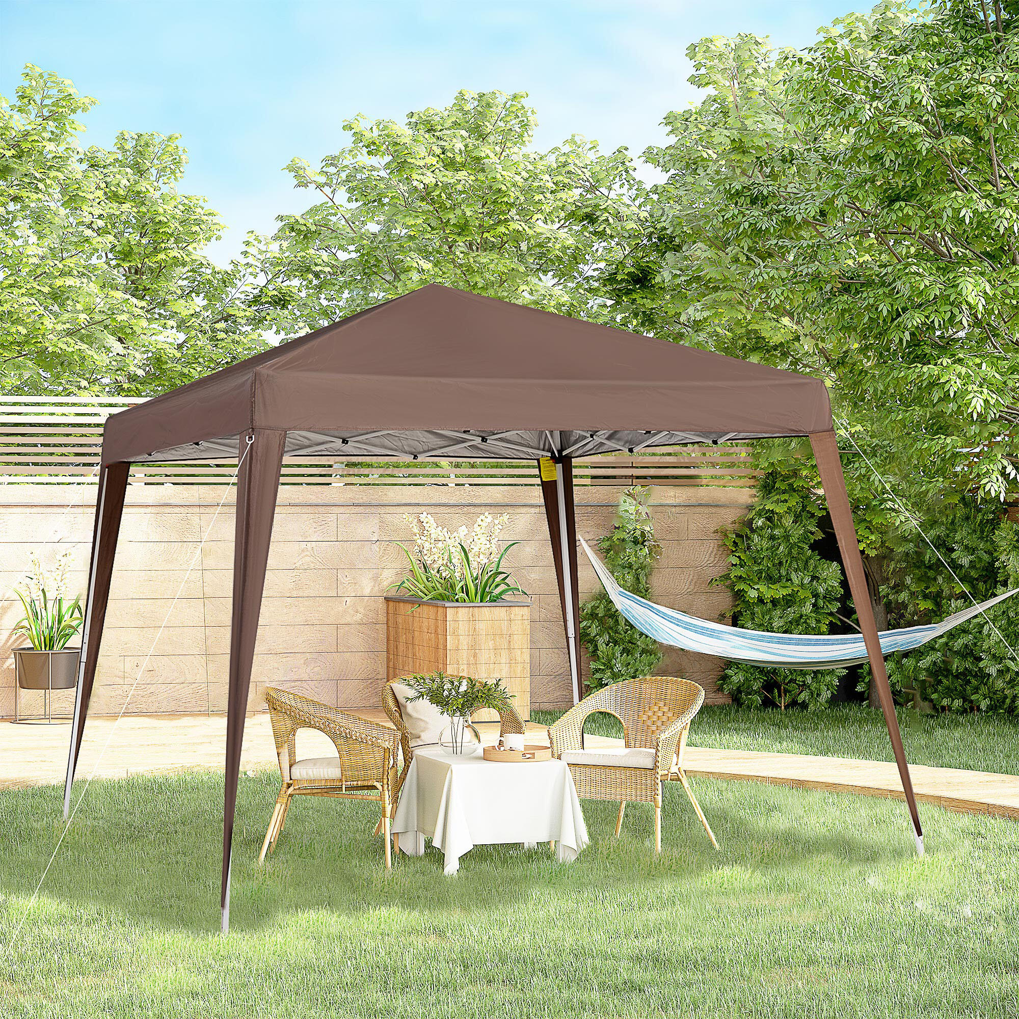Tenda Dobrável Outsunny Castanho 5/5