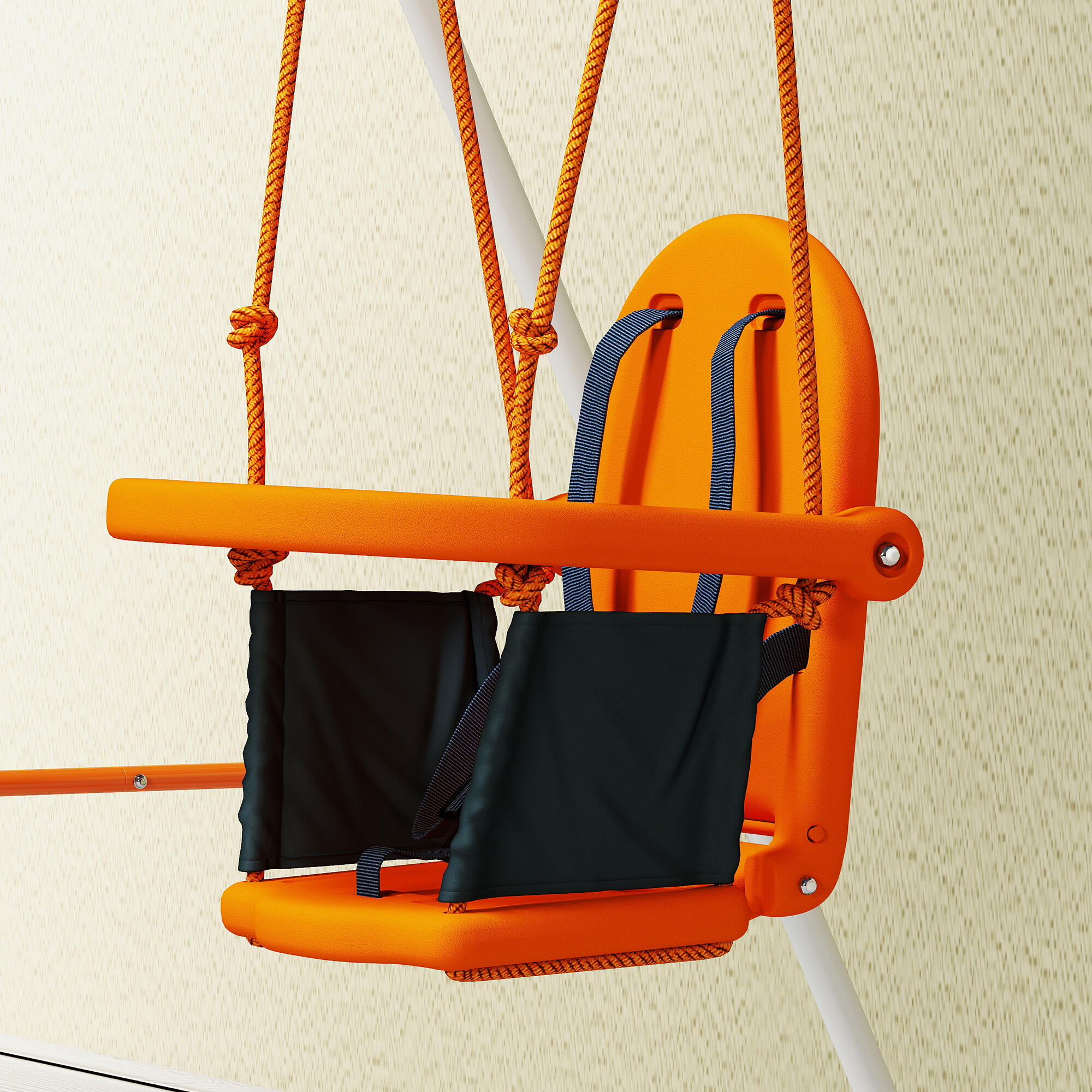 Baloiço para Bebés Outsunny Laranja 4/5