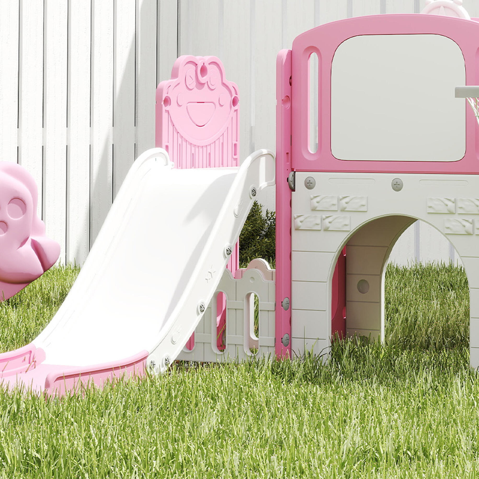 Tobogán Infantil AIYAPLAY 176x150x94 cm Rosa 4/5