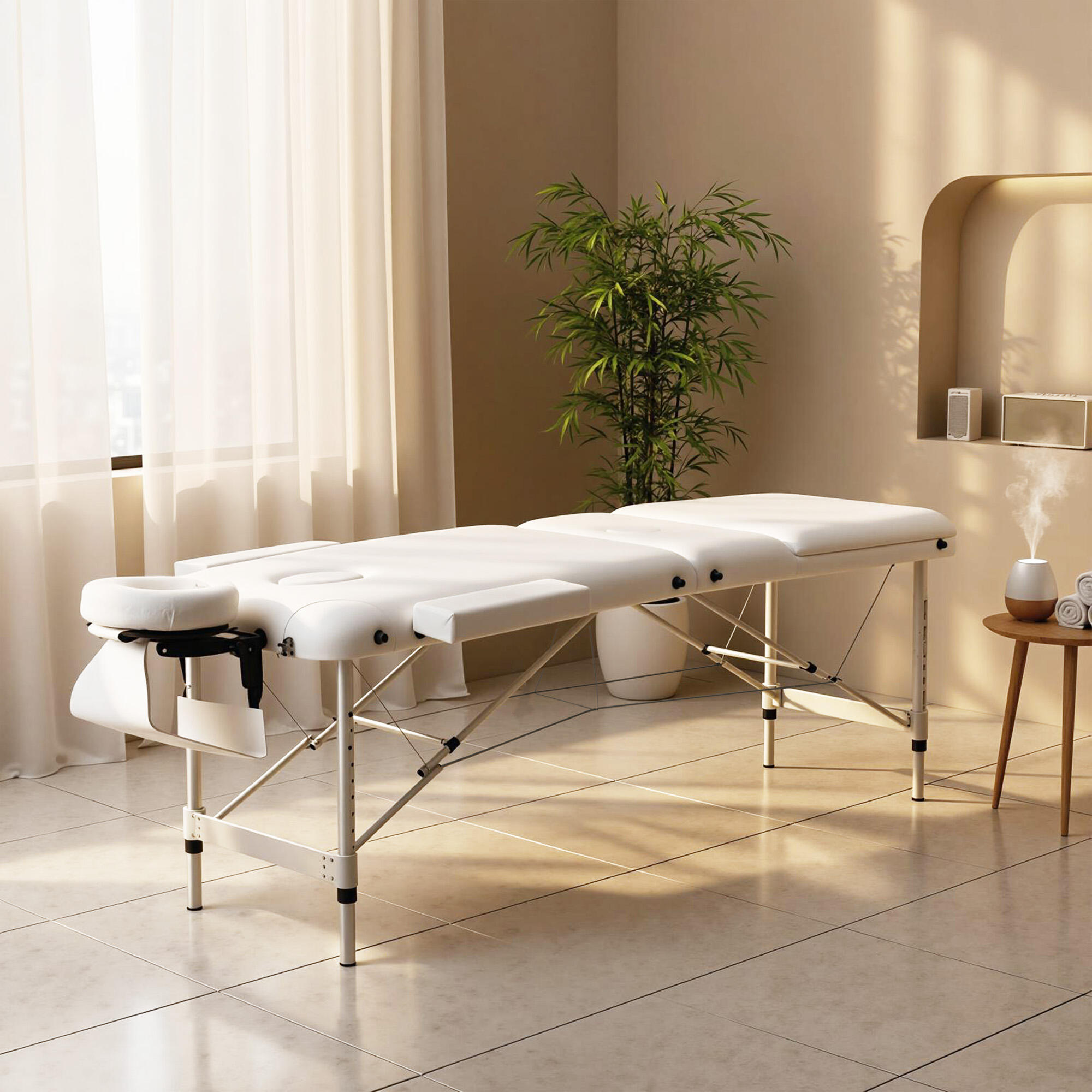 Marquesa de massagem 215x81x61-84 cm branco HOMCOM 2/5