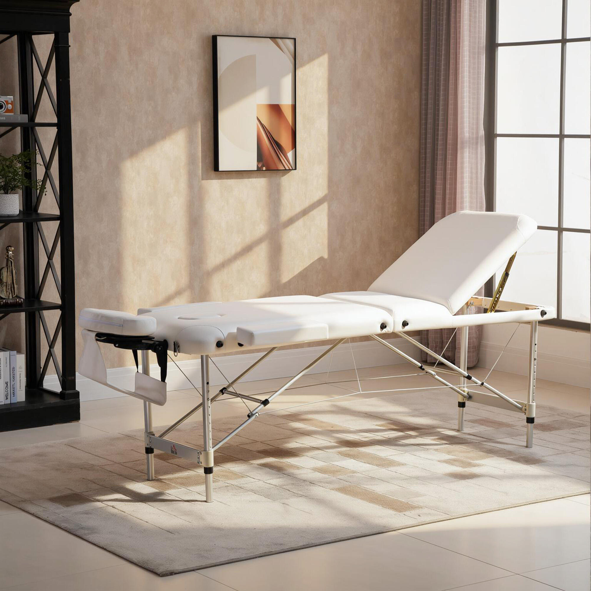 Marquesa de massagem 215x81x61-84 cm branco HOMCOM 4/5