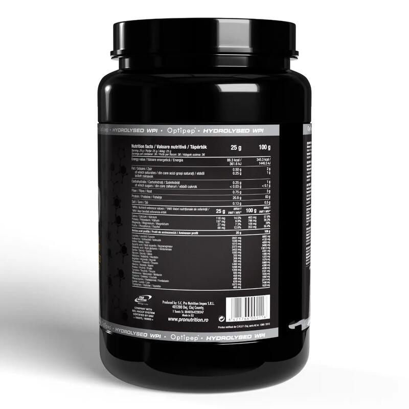 Hydro Pro - zer hidrolizat +86% proteine, Ciocolată, 900g