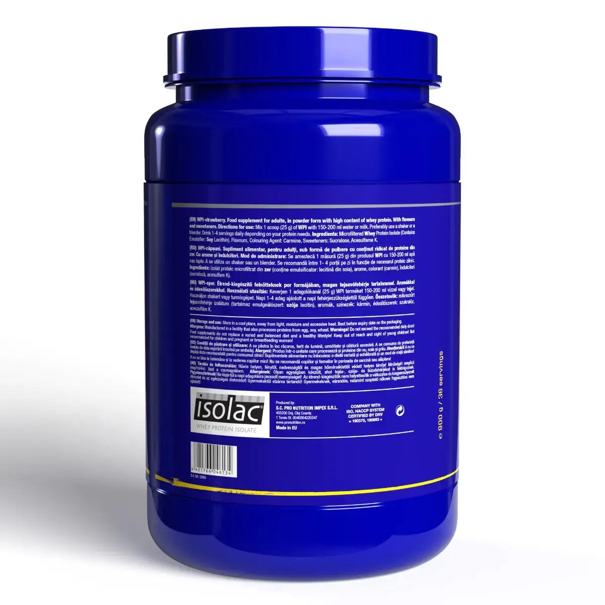 Izolat proteic din zer +90% proteine, WPI, Căpșuni, 900g 3/4