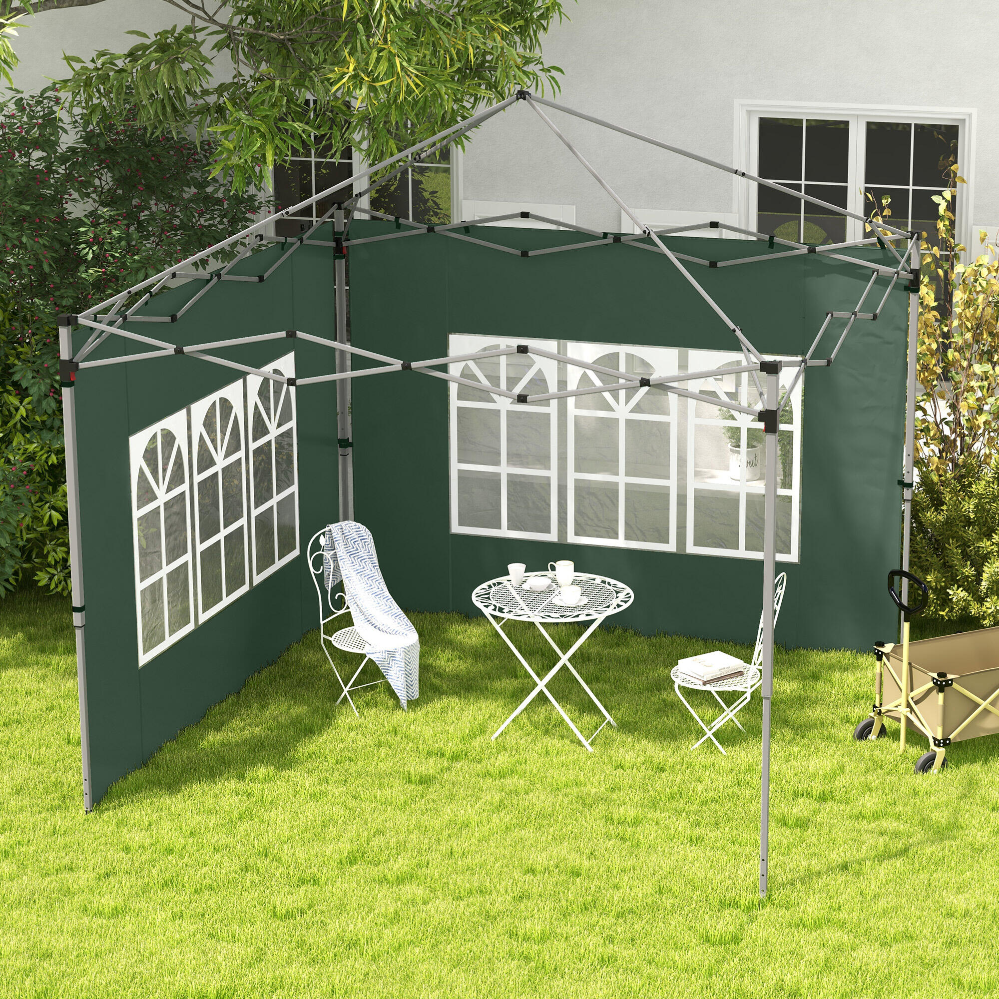 Paredes Laterales Carpa Outsunny 295x195 cm Verde 2/5