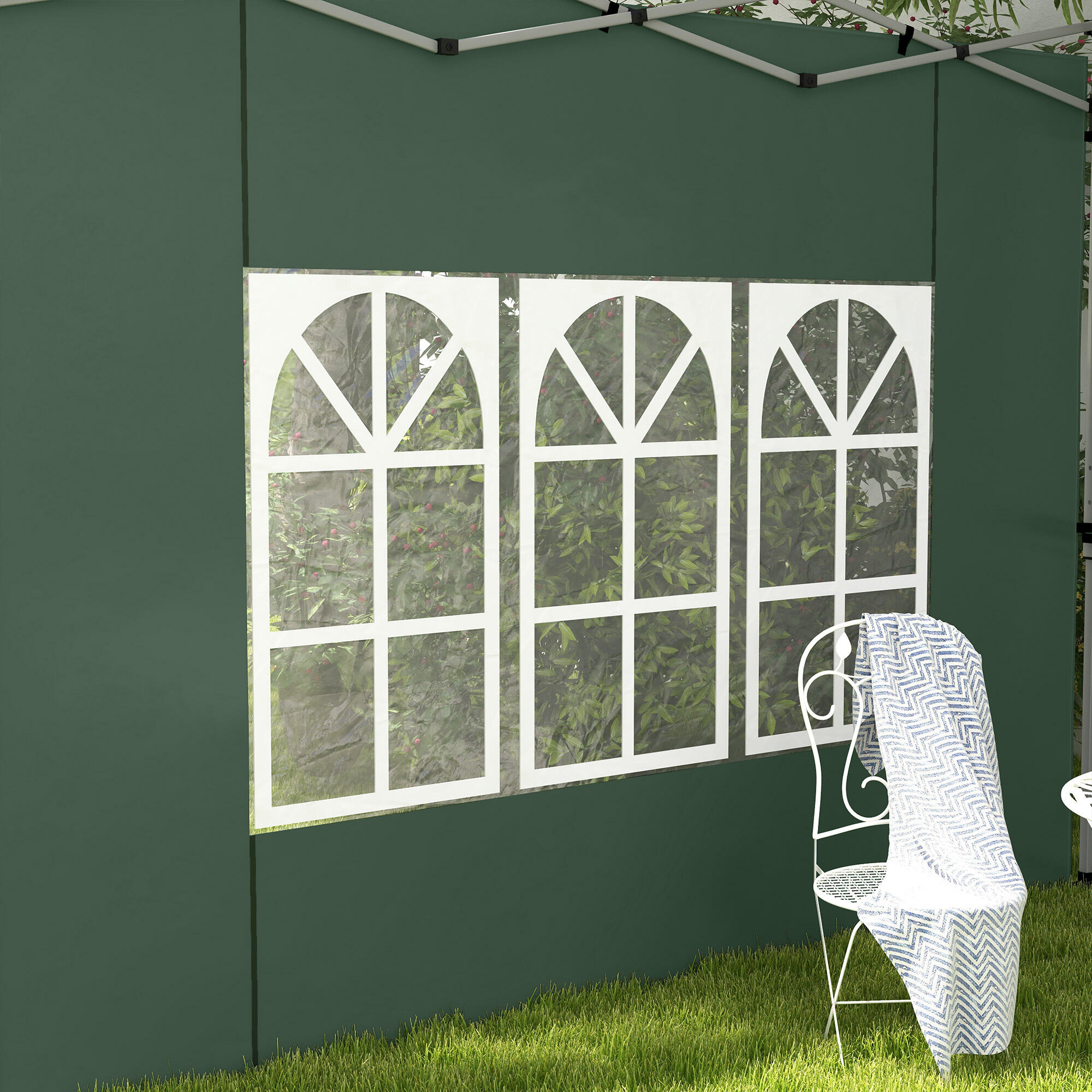 Paredes Laterales Carpa Outsunny 295x195 cm Verde 5/5