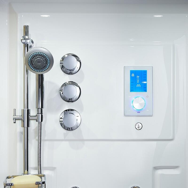 Combi Sauna Douche Hammam Boreal® SH180-G Blanc Gauche 3/7