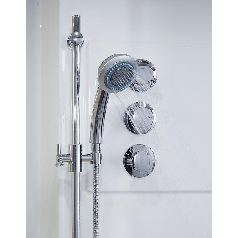 Combi Sauna Douche Hammam Boreal® SH180-G Blanc Gauche 6/7