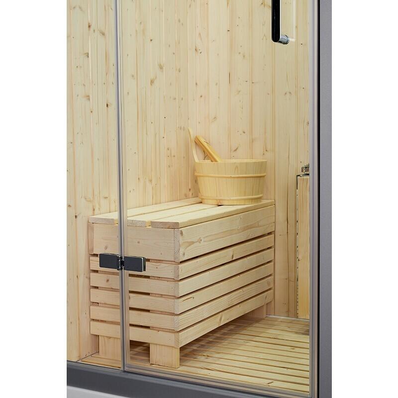 Combi Sauna Douche Hammam Boreal® SH180-G Blanc Gauche 4/7