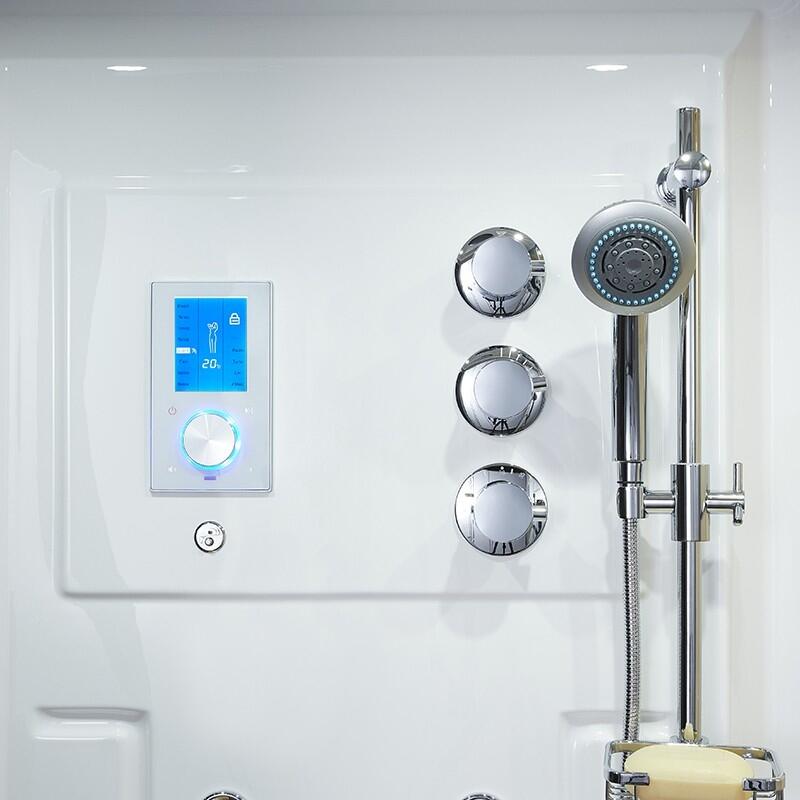 Combi Sauna Douche Hammam Boreal® SH180-D Blanc Gauche 3/7