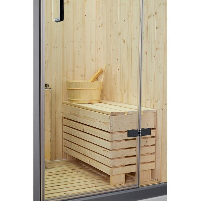 Combi Sauna Douche Hammam Boreal® SH180-D Blanc Gauche 4/7