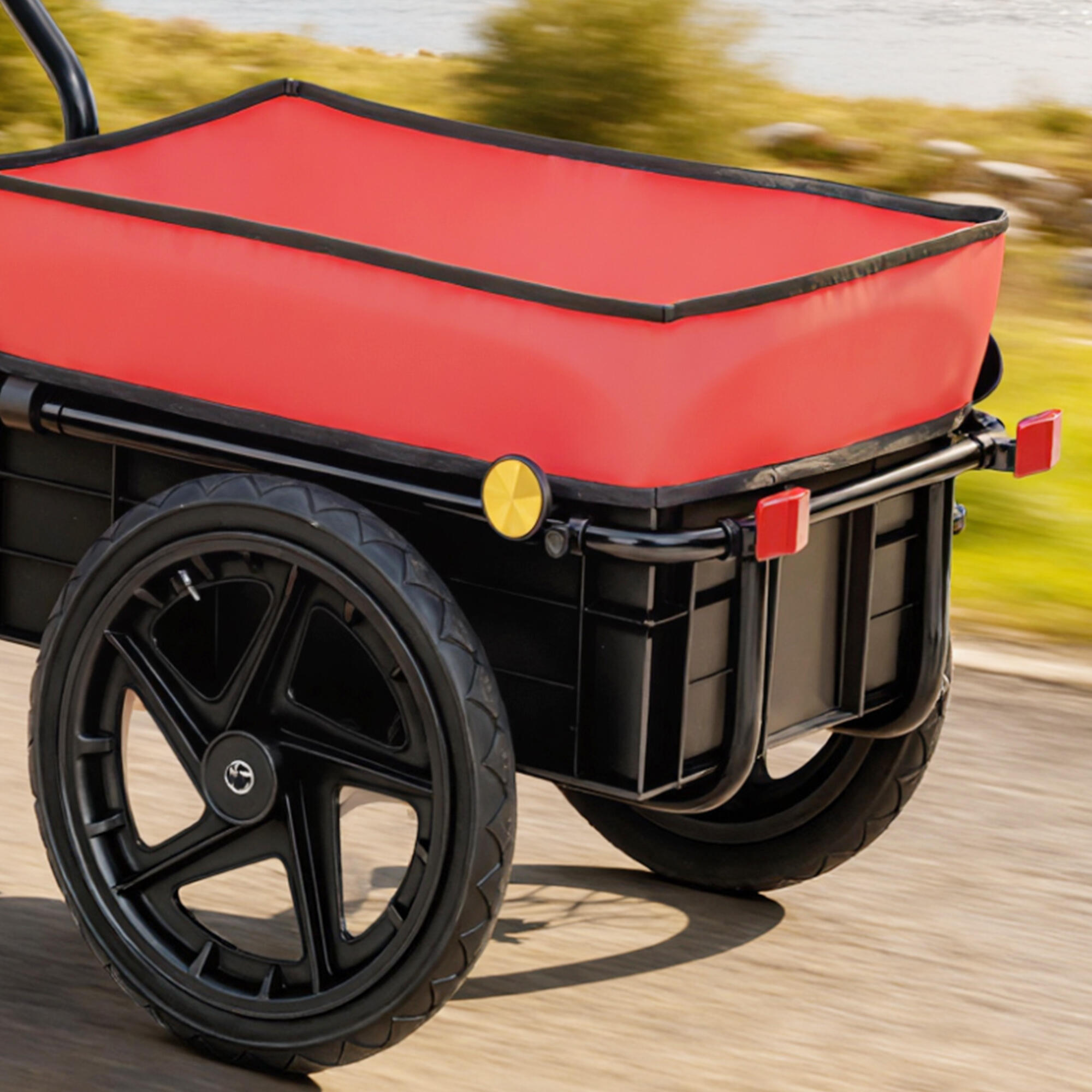 Reboque para Bicicleta HOMCOM Vermelho e Preto 5/5