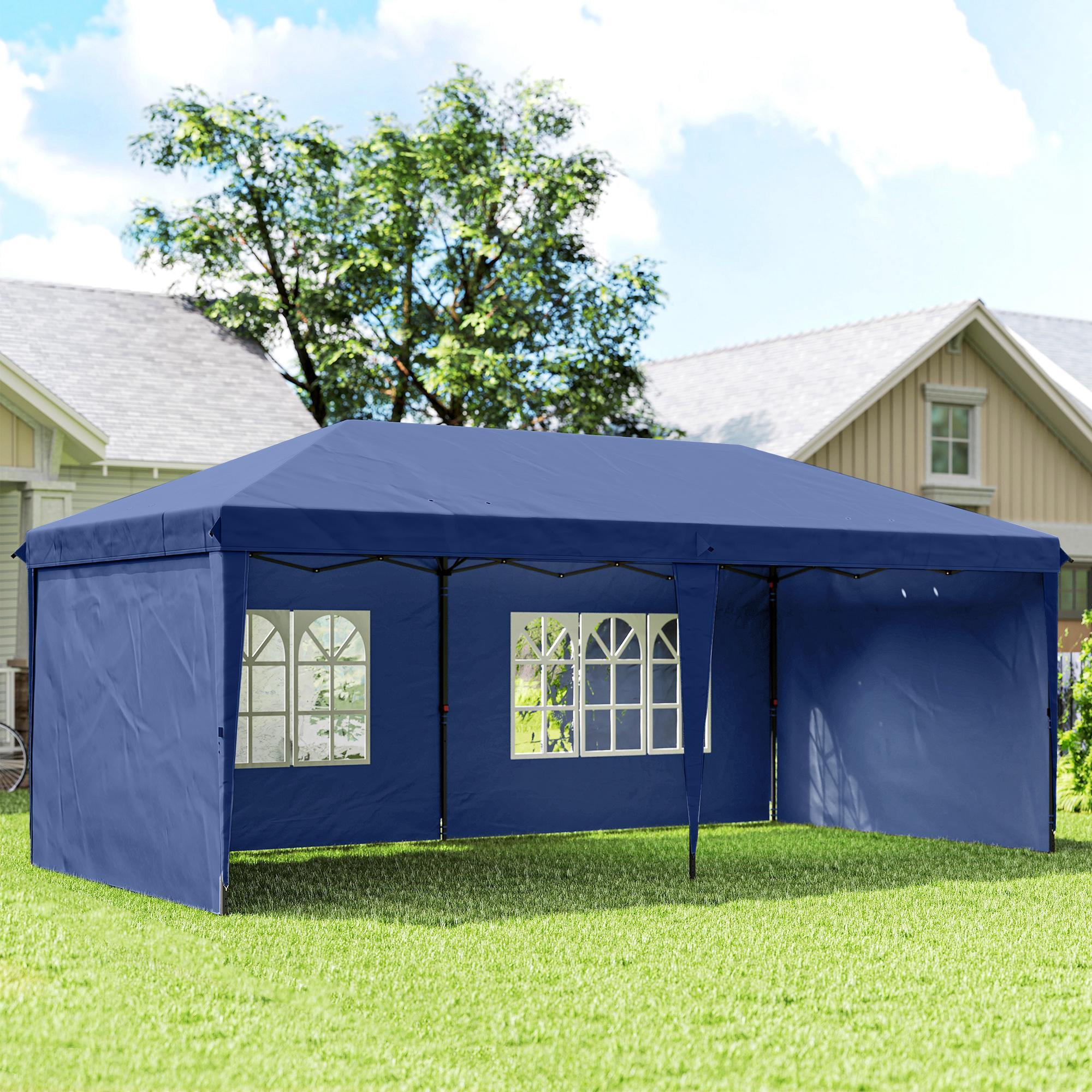 Carpa Plegable Outsunny 585x295x272 cm Azul 2/5
