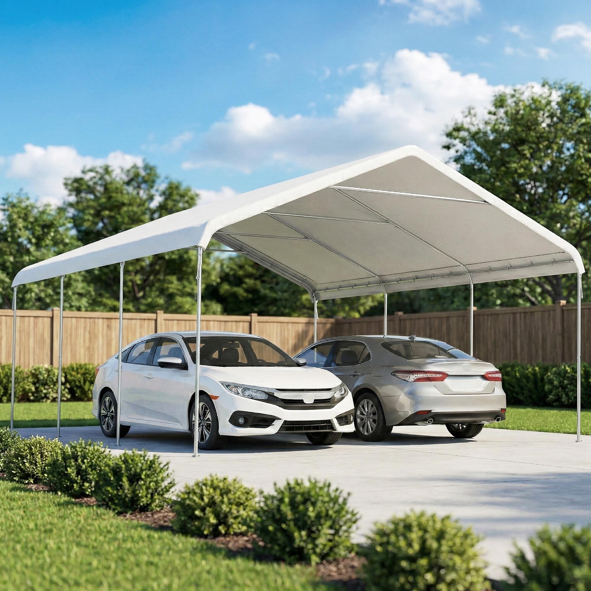 Tenda para Garagem Outsunny Creme 2/5