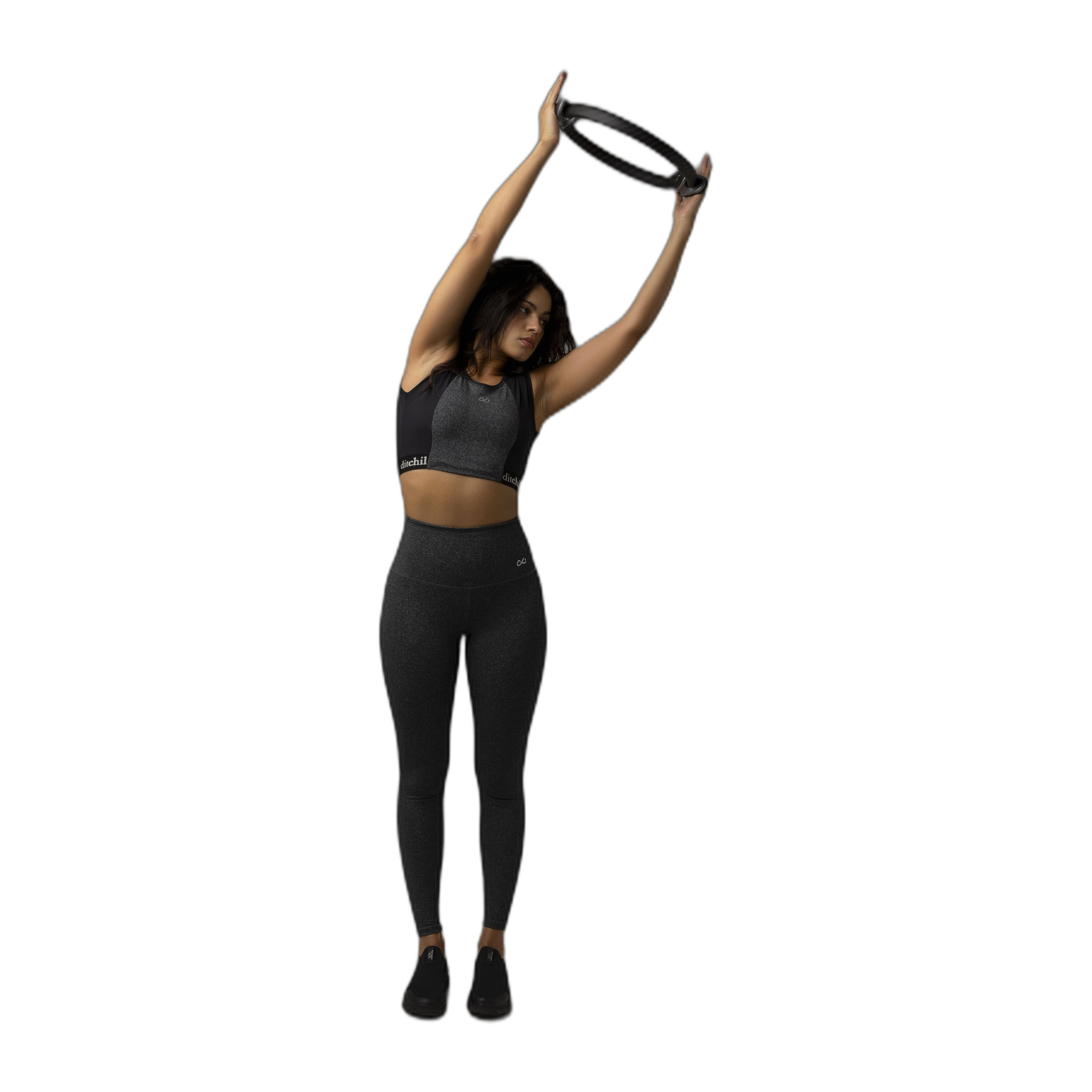 Top Fitness Mujer Ditchil Cropped Fit Negro 2/7