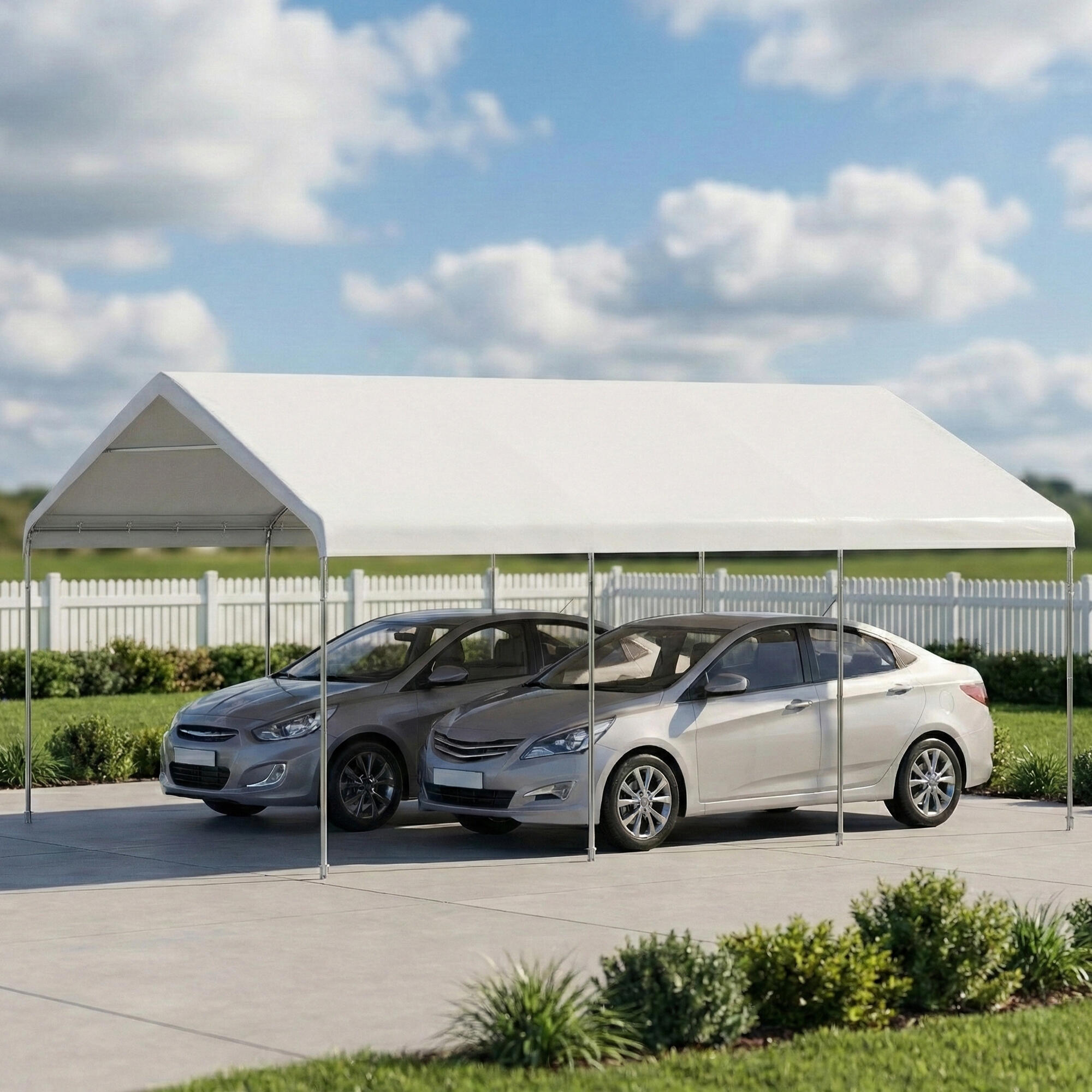 Tenda para Garagem Outsunny Creme 5/5