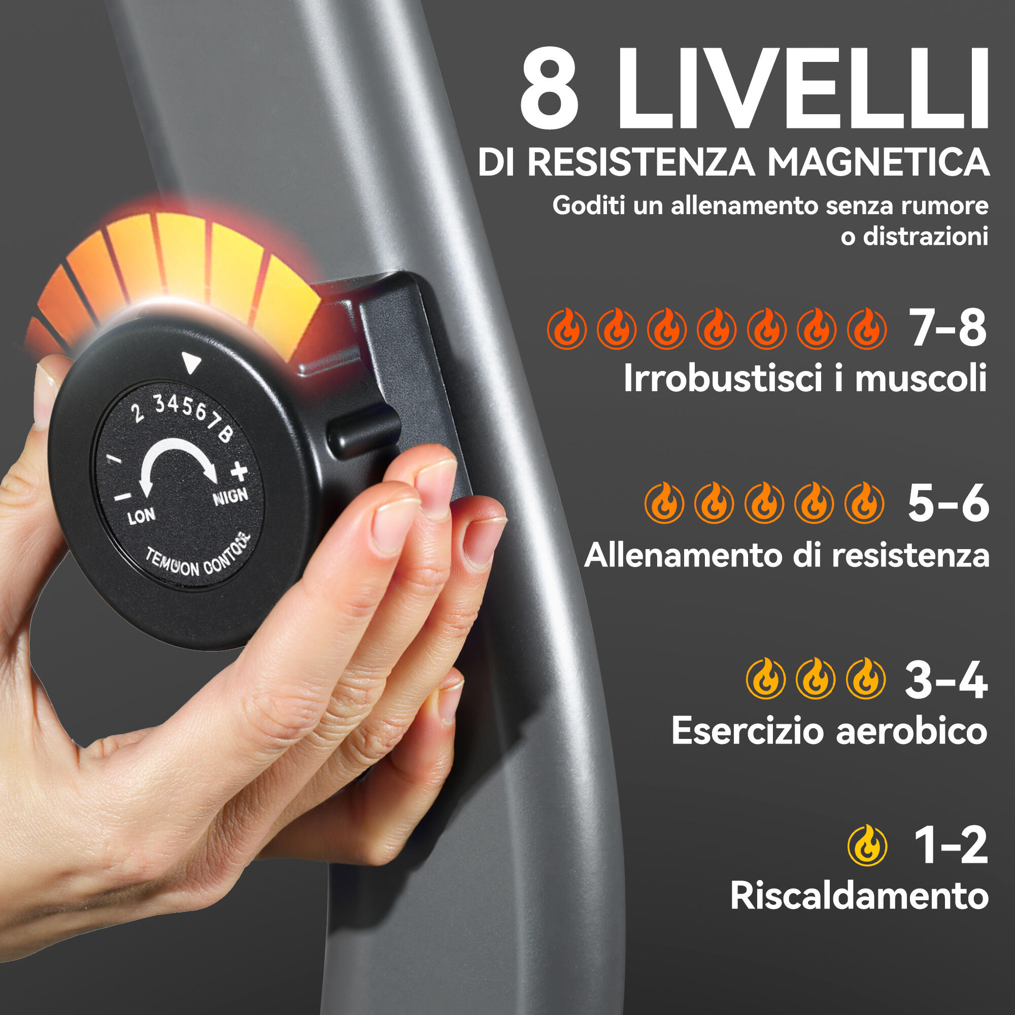 SPORTNOW Cyclette Recumbent con 8 Livelli di Resistenza e Rilevazione Battito 4/8