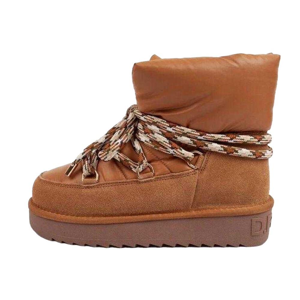 Womens/Ladies Sheepskin Platform Winter Snow Boots (Brown) 3/5