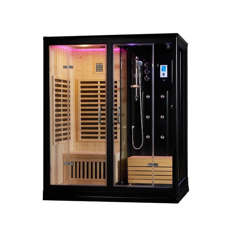 Combi Sauna Douche Hammam Boreal® SH180-D Black droite 1/7