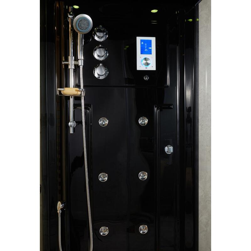 Combi Sauna Douche Hammam Boreal® SH180-D Black droite 3/7