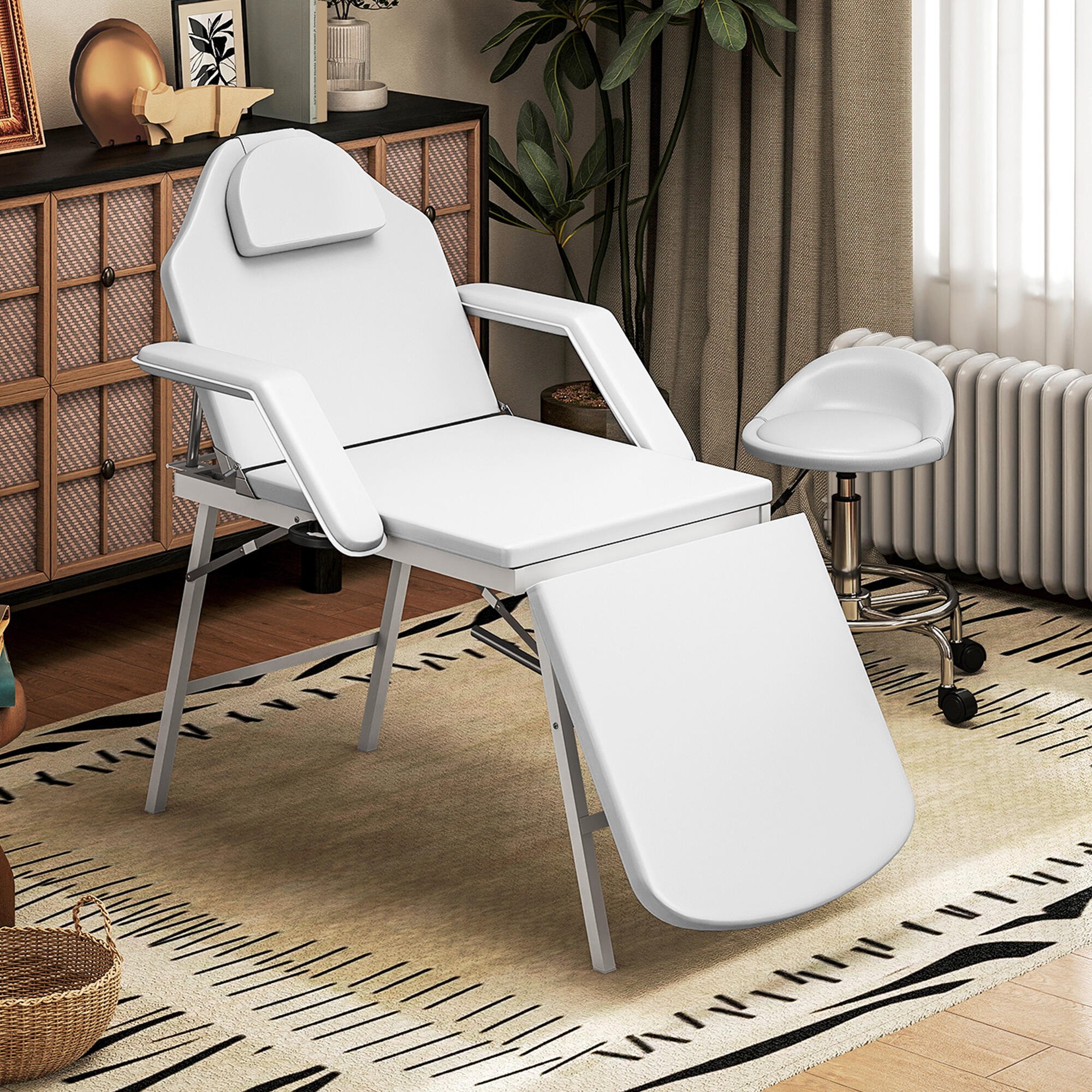 Camilla Estética Plegable HOMCOM 182x82x68 cm Blanco 2/5