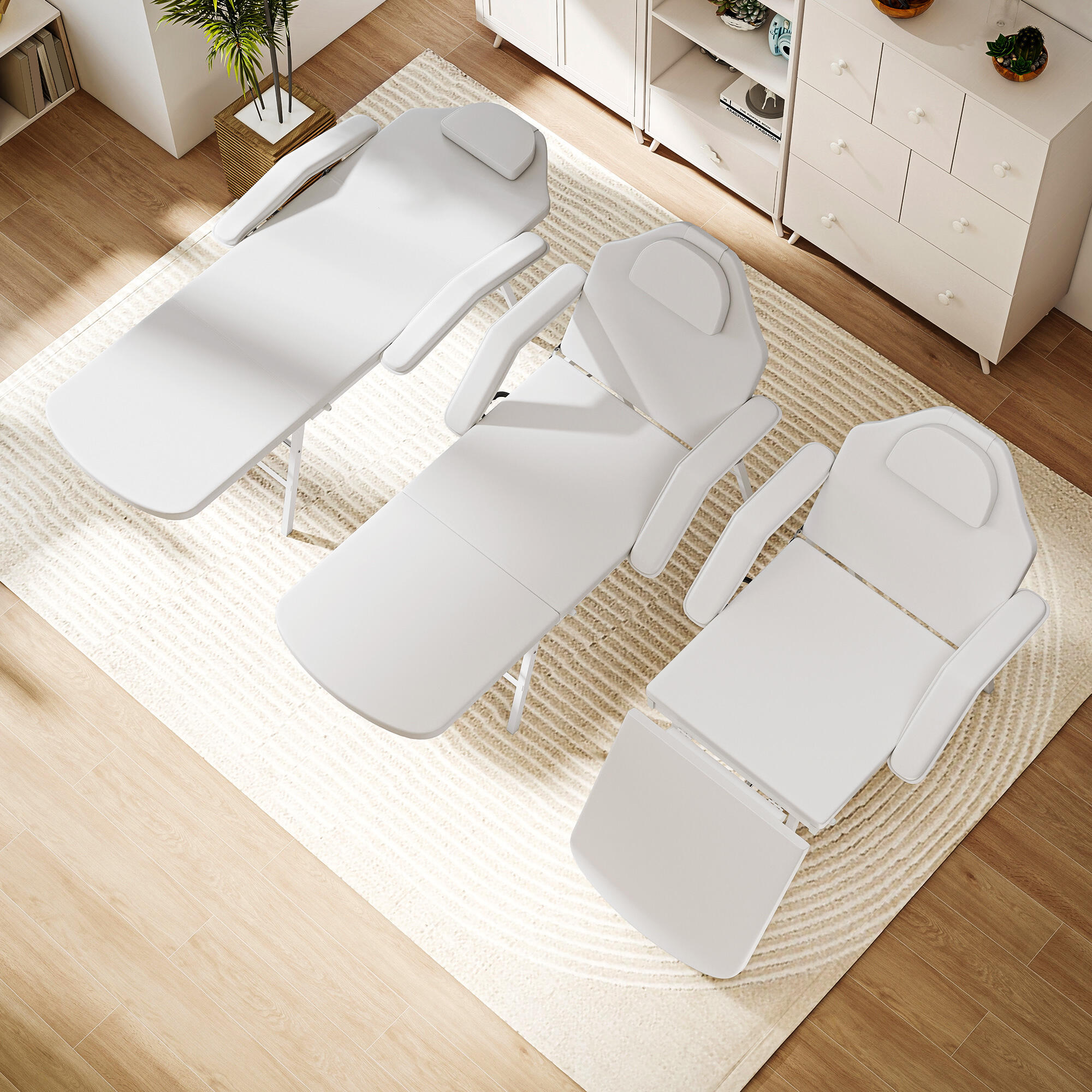 Camilla Estética Plegable HOMCOM 182x82x68 cm Blanco 5/5