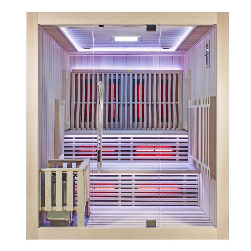 Sauna Combi Boreal® Elégance PRO 6 - 180x180 Infrarouge + Vapeur 1/7