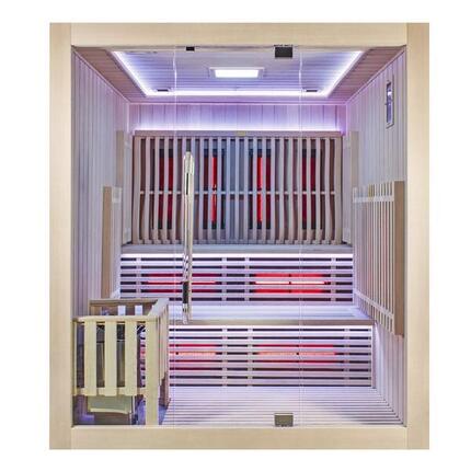 Sauna Combi Boreal® Elégance PRO 6 - 180x180 Infrarouge + Vapeur