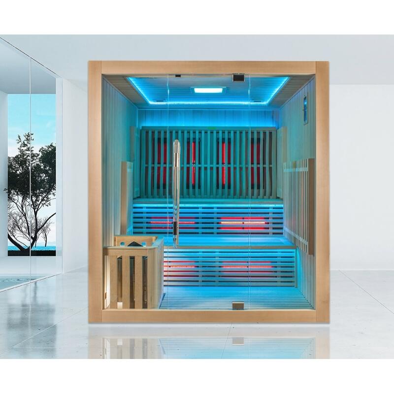 Sauna Combi Boreal® Elégance PRO 6 - 180x180 Infrarouge + Vapeur 7/7