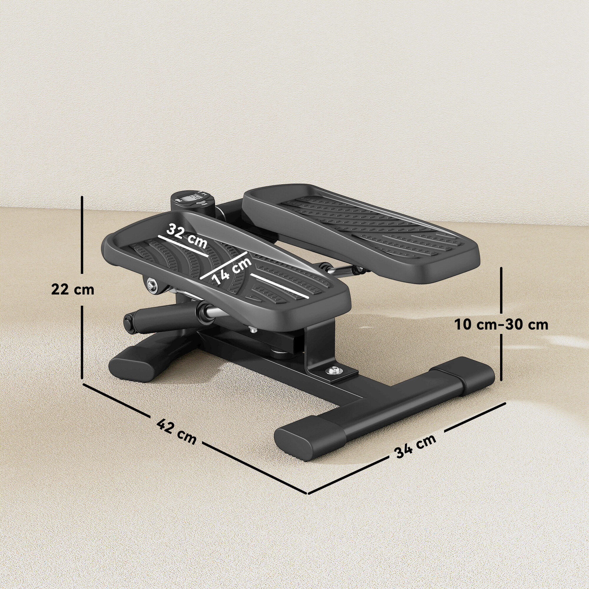 SPORTNOW Stepper Twister con Monitor LCD, Pedali Antiscivolo e Capacità 100 kg 3/8