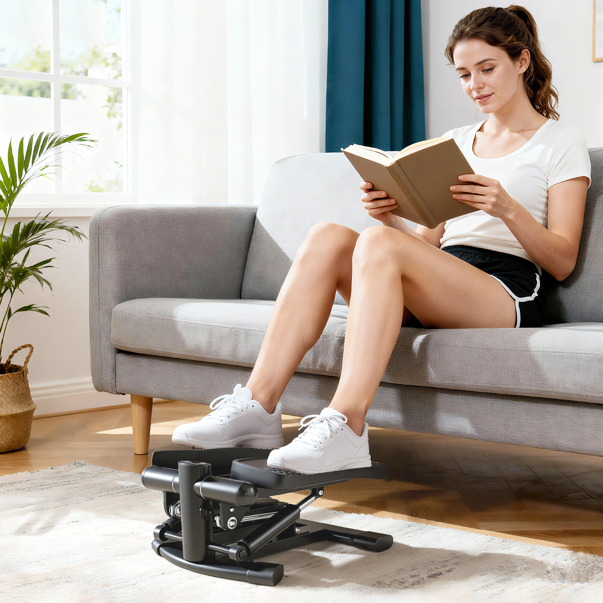 SPORTNOW Stepper Twister con Monitor LCD, Pedali Antiscivolo e Capacità 100 kg 2/8